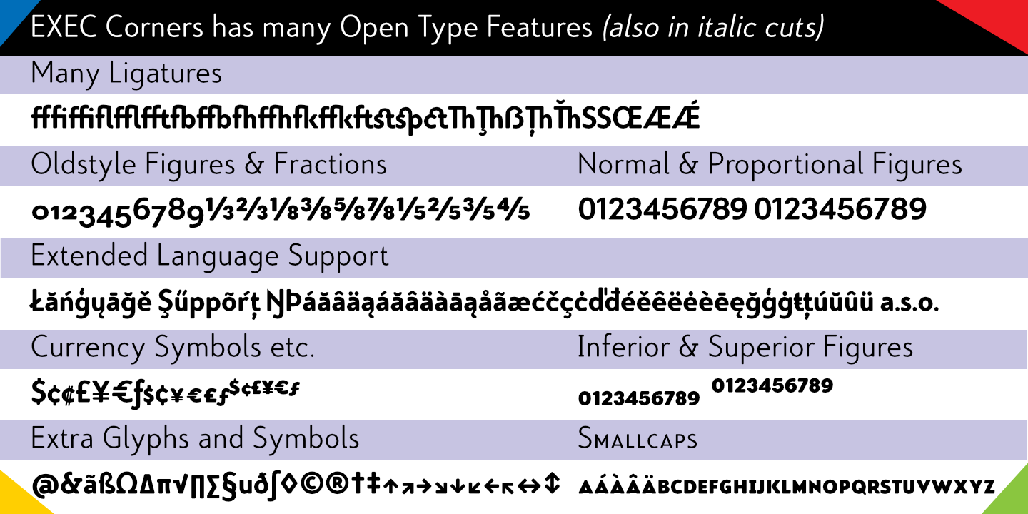 Пример шрифта Exec Corners Semibold Italic